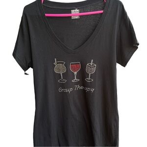 US TRIM WOMENS 1X Tee‎ Group Therapy embellished shiny studded accents